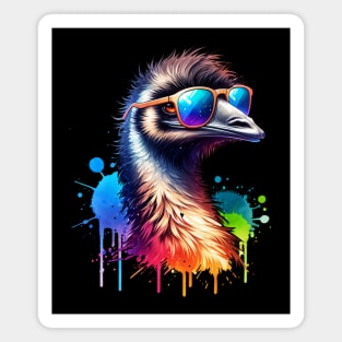 Watercolor Cool Emu Bird Magnet